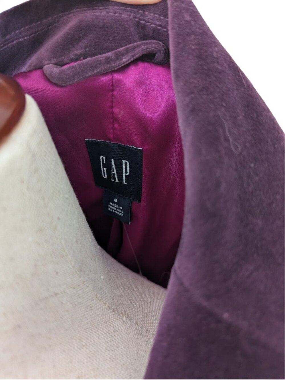 GAP Purple Velvet-Feel Blazer Suit Jacket Y2K - Picture 11 of 12